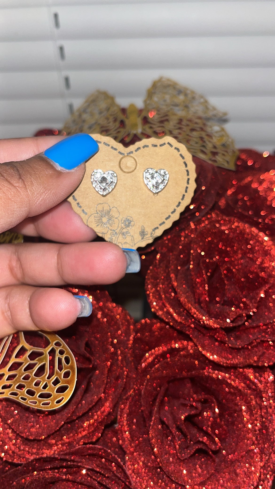 Diamond Heart Studs