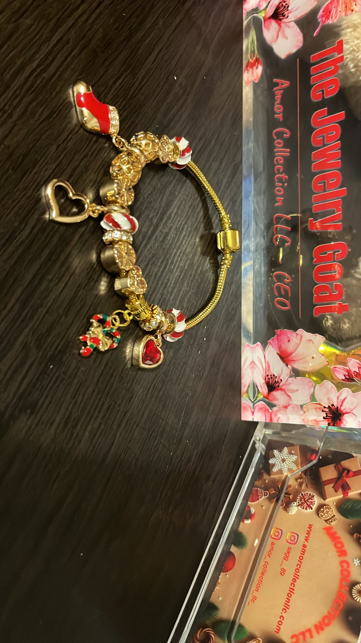 Gold Custom Xmas Charm bracelet