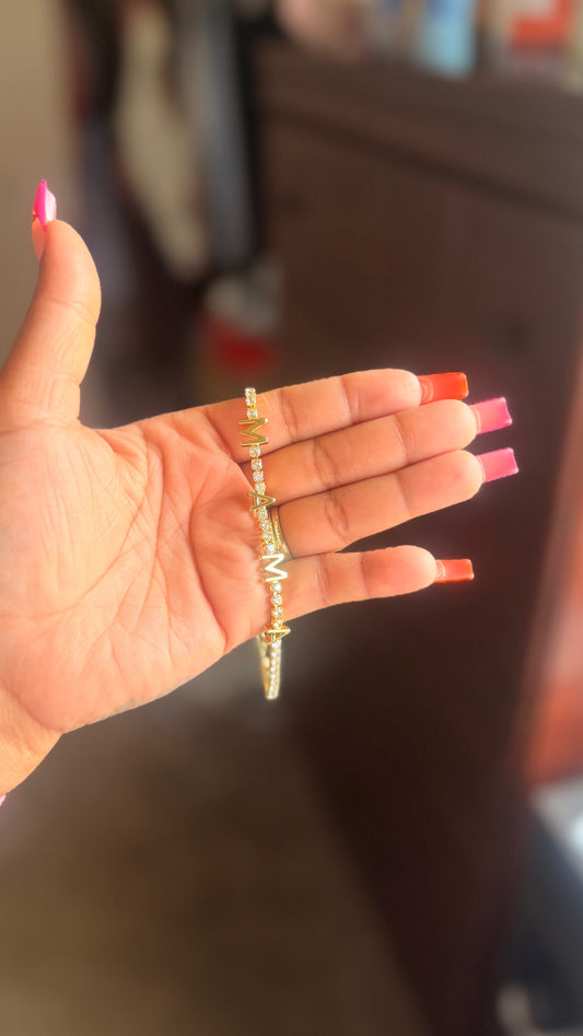 Custom Diamond Mama Bracelet