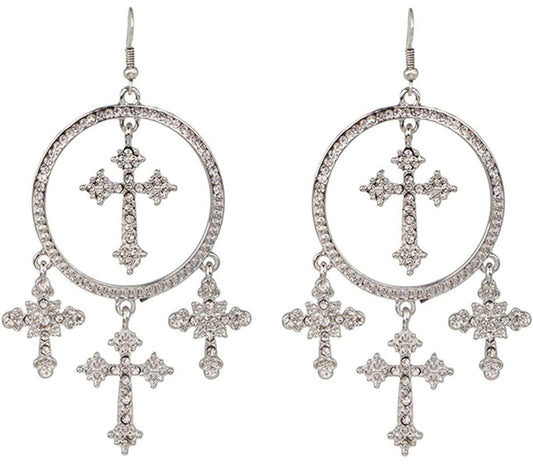 Diamond Cross Earrings