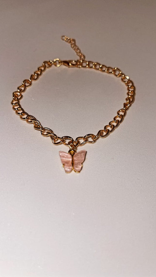 Rose Gold butterfly anklet