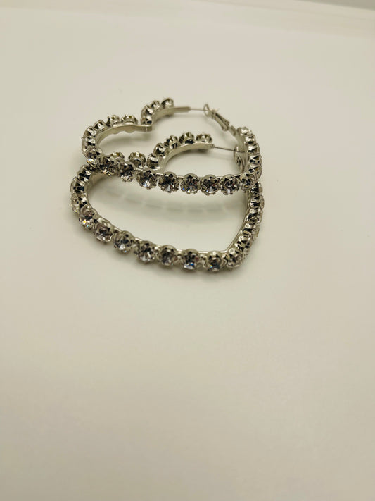 Diamond Heart Earrings