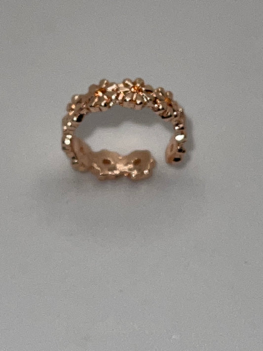 Rose Gold plated Flower Open Toe Ring