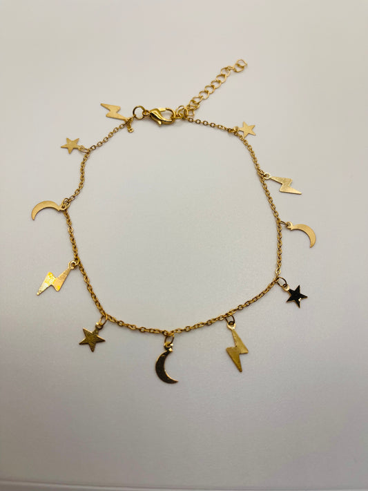 Stars/Moon/Lightning bolt Anklet